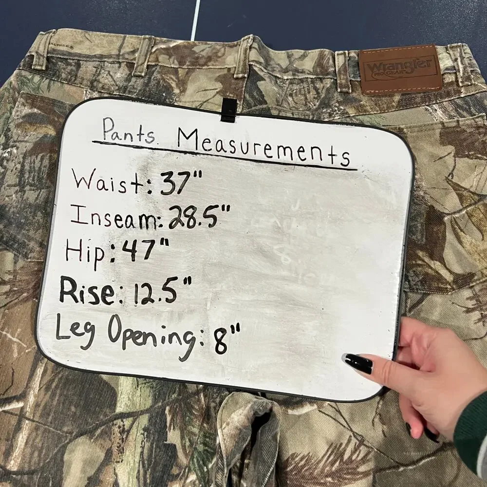 VTG 90s‎ y2k mens camo Wrangler realtree hardwoods denim hunting pants 38x30 - Picture 7 of 7